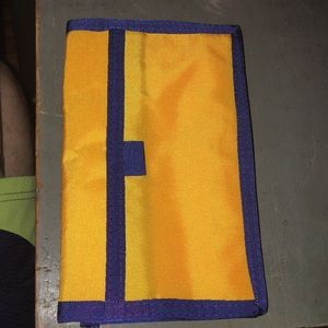 Vintage Trifold Yellow & Blue Wallet Large NWOT